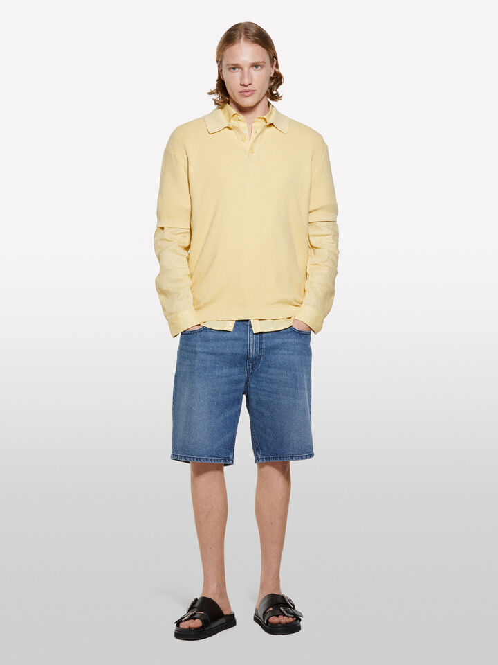 Polo amarelo de malha - polos para homem - Amarelo | Sisley image number 1